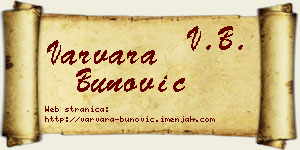 Varvara Bunović vizit kartica